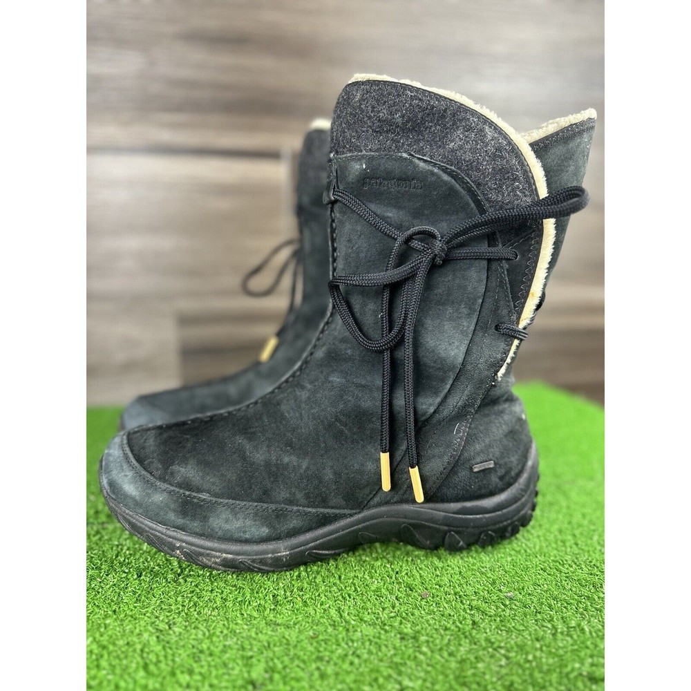 Patagonia Black Suede Winter Boots